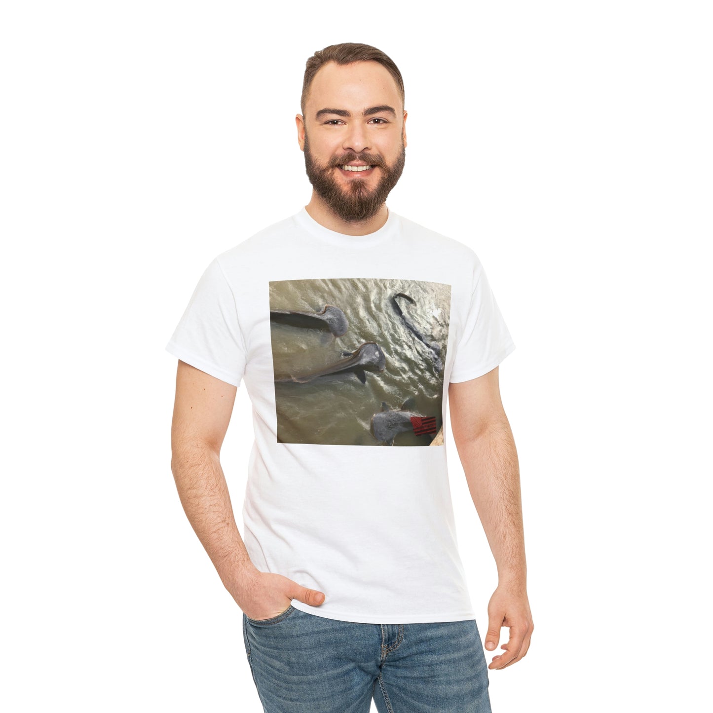 Aqua Gypsy Fish, an elusive rare species of tropical freshwater fish with a distinctive pattern of circles and stripes on its beautiful silvery scales. It has an elongated body shape with an extra long nose and its pointed fins move it swiftly - Tshirt