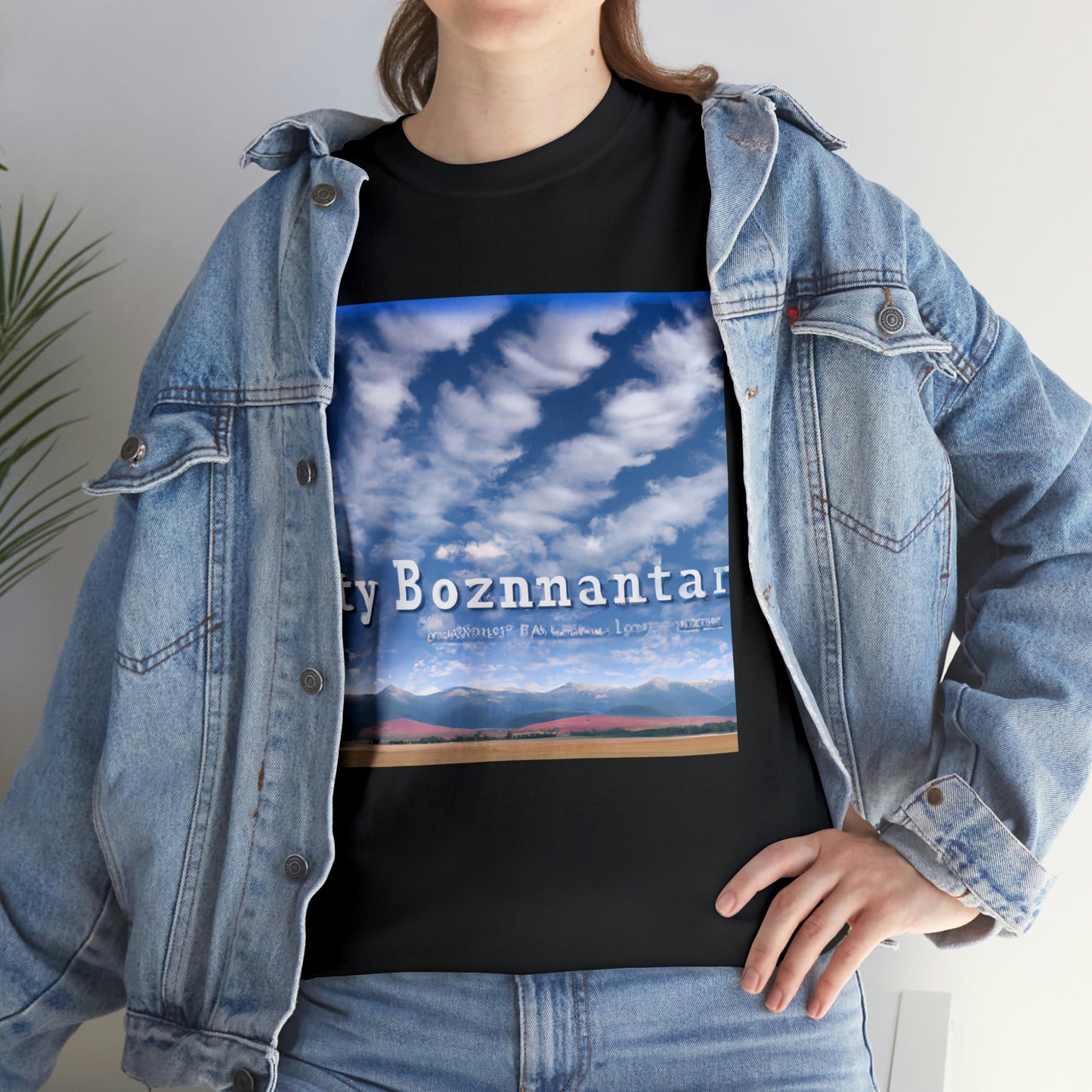 Big Sky Country refers to the U.S. state of Montana and its wide-open terrain that is dominated by mountain ranges and large expanses of sky. The moniker was famously used by singer-songwriter John Prine in his 1976 - T-shirt