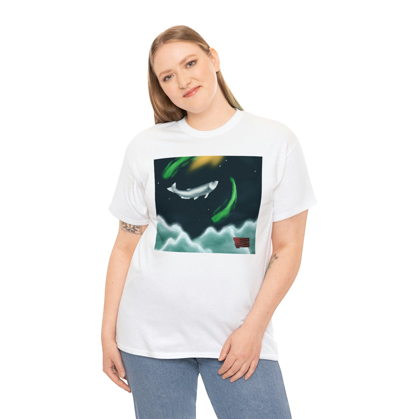 Blizzardfish – a hardy fish with bright yellow and blue stripes along its body and a stark white underbelly. It is native to cold waters and tolerates very low temperatures with ease. - Tshirt