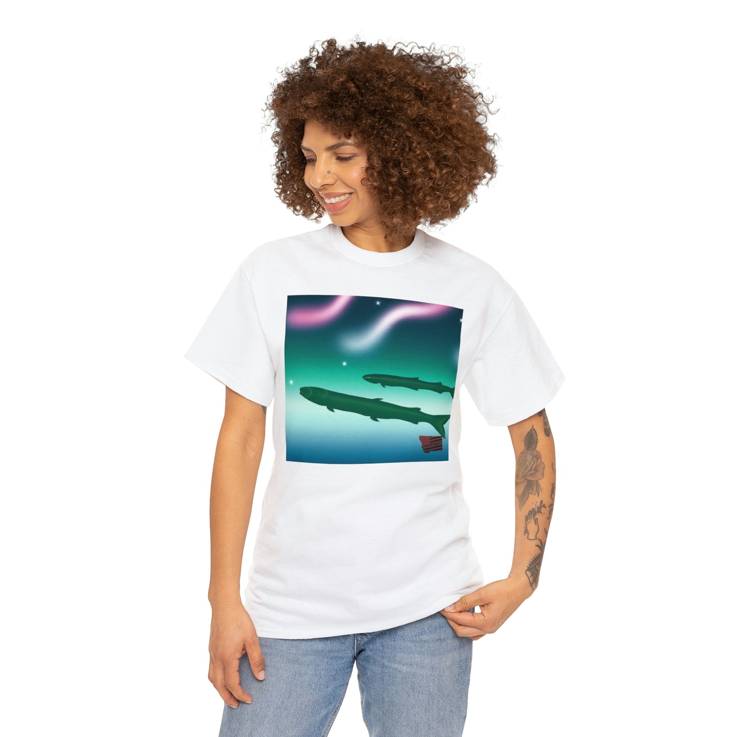 Tropical Saltwater Chiquita Fish. This breed of fish is small and brightly colored, with stripes of neon orange, blue, and yellow. They prefer warm, salty waters and will eat both plant and small shrimp-like creatures - Tshirt