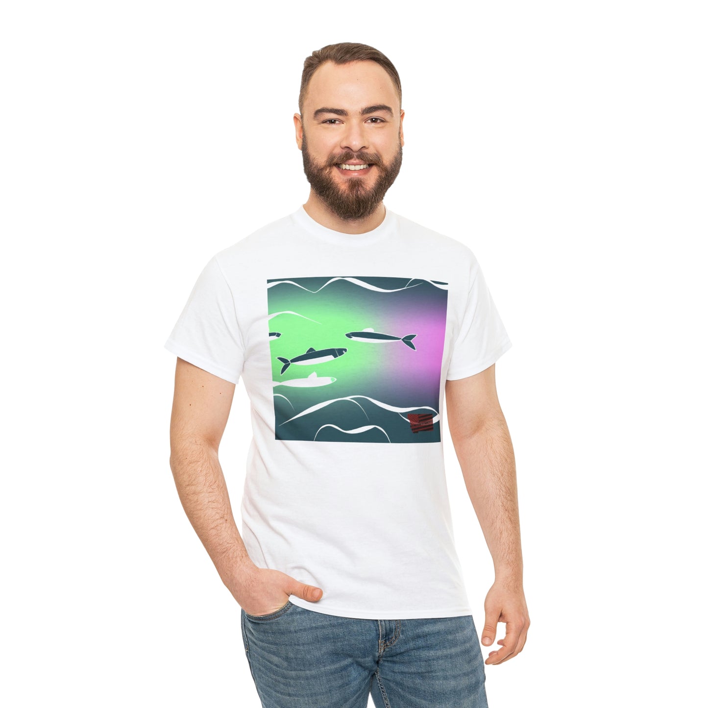 The Mondalorian Marlin - a hybrid species of Marlin that is brightly colored with yellow, purple, blue and orange stripes and spots. It has a long, slim body and long, curved bill. It is known for its excellent - Tshirt