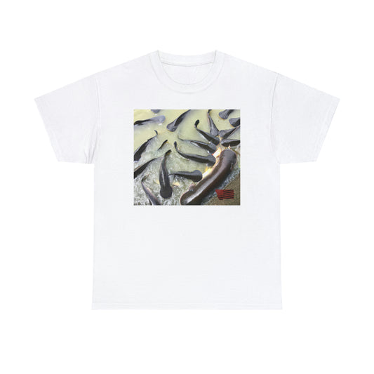 Rose Golden Arowana Fish. This hybrid species is a cross between the ordinary Arowana and Peacock Cichlid. It has rose-tinged scales and a unique color pattern. - Tshirt