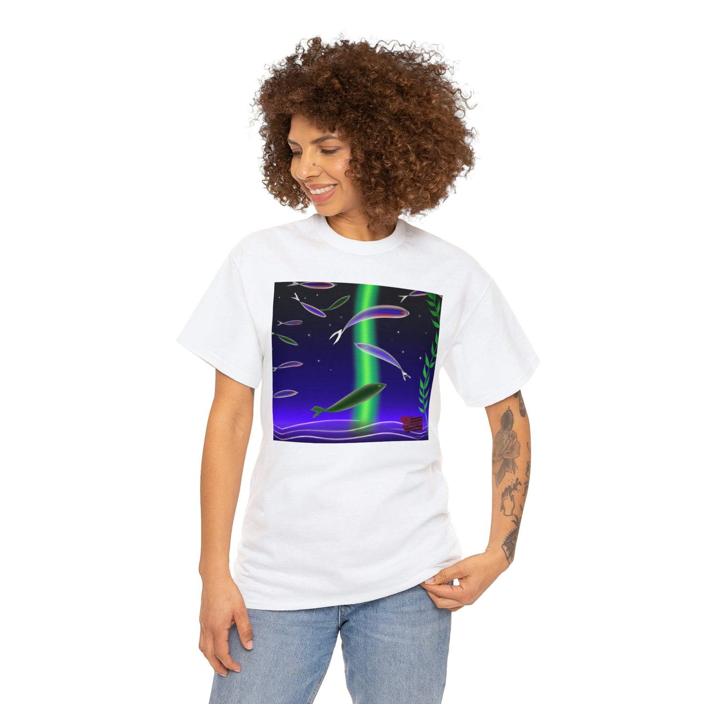 The Holographic Globe Fish! This breed has multi-faceted scales that look like jewels and iridescent opalescent coloring that creates a holographic effect! - Tshirt