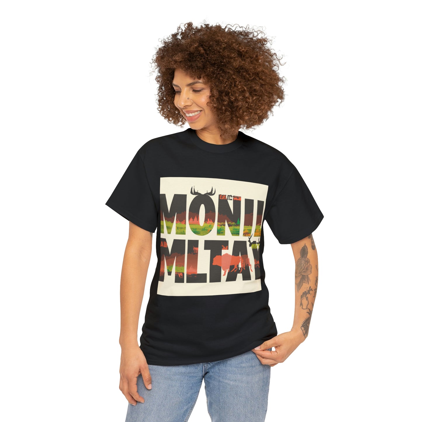 Montana's wildlife includes various big game species such as mule deer, elk, pronghorn, moose, bighorn sheep, and mountain goats. Predators such as grizzly bear, wolves, and mountain lions also inhabit - T-shirt