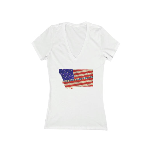 Copy of Women's Jersey Short Sleeve Deep V-Neck Tee