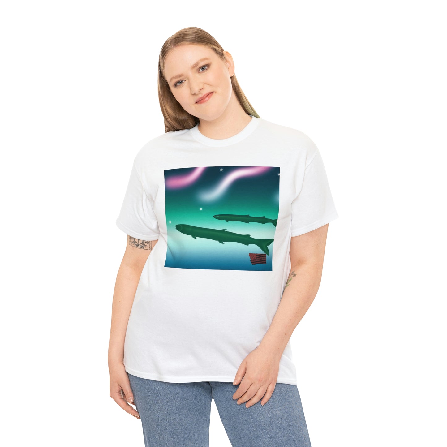 Tropical Saltwater Chiquita Fish. This breed of fish is small and brightly colored, with stripes of neon orange, blue, and yellow. They prefer warm, salty waters and will eat both plant and small shrimp-like creatures - Tshirt