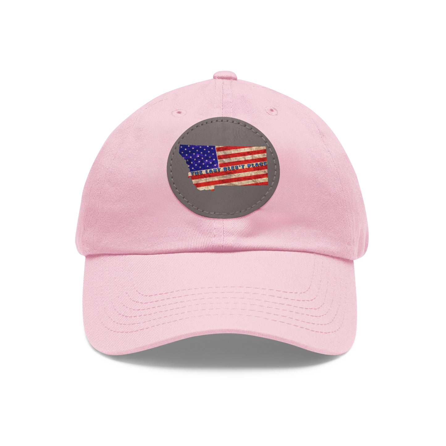 Dad Hat with Leather Patch (Round)