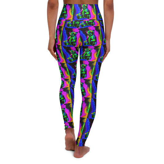 Space Bears High Waisted Yoga Leggings (AOP)