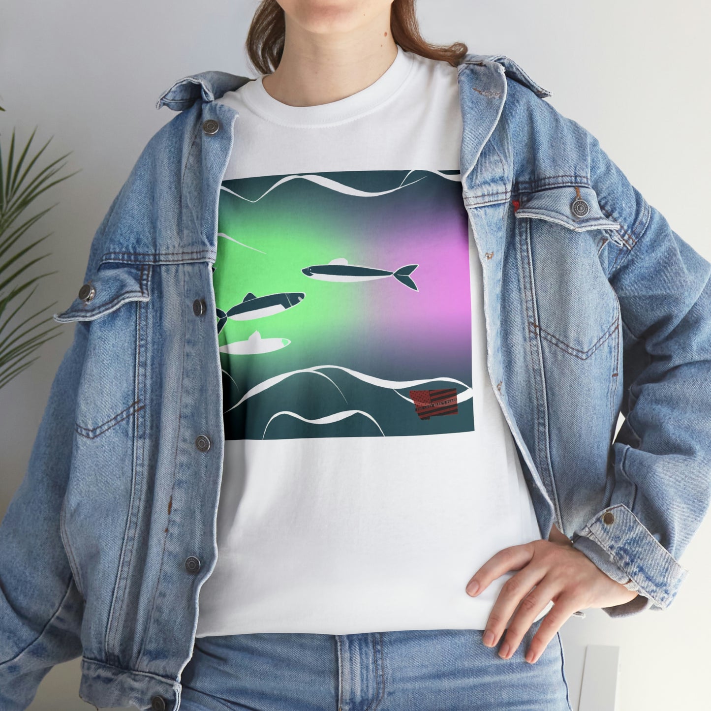 The Mondalorian Marlin - a hybrid species of Marlin that is brightly colored with yellow, purple, blue and orange stripes and spots. It has a long, slim body and long, curved bill. It is known for its excellent - Tshirt