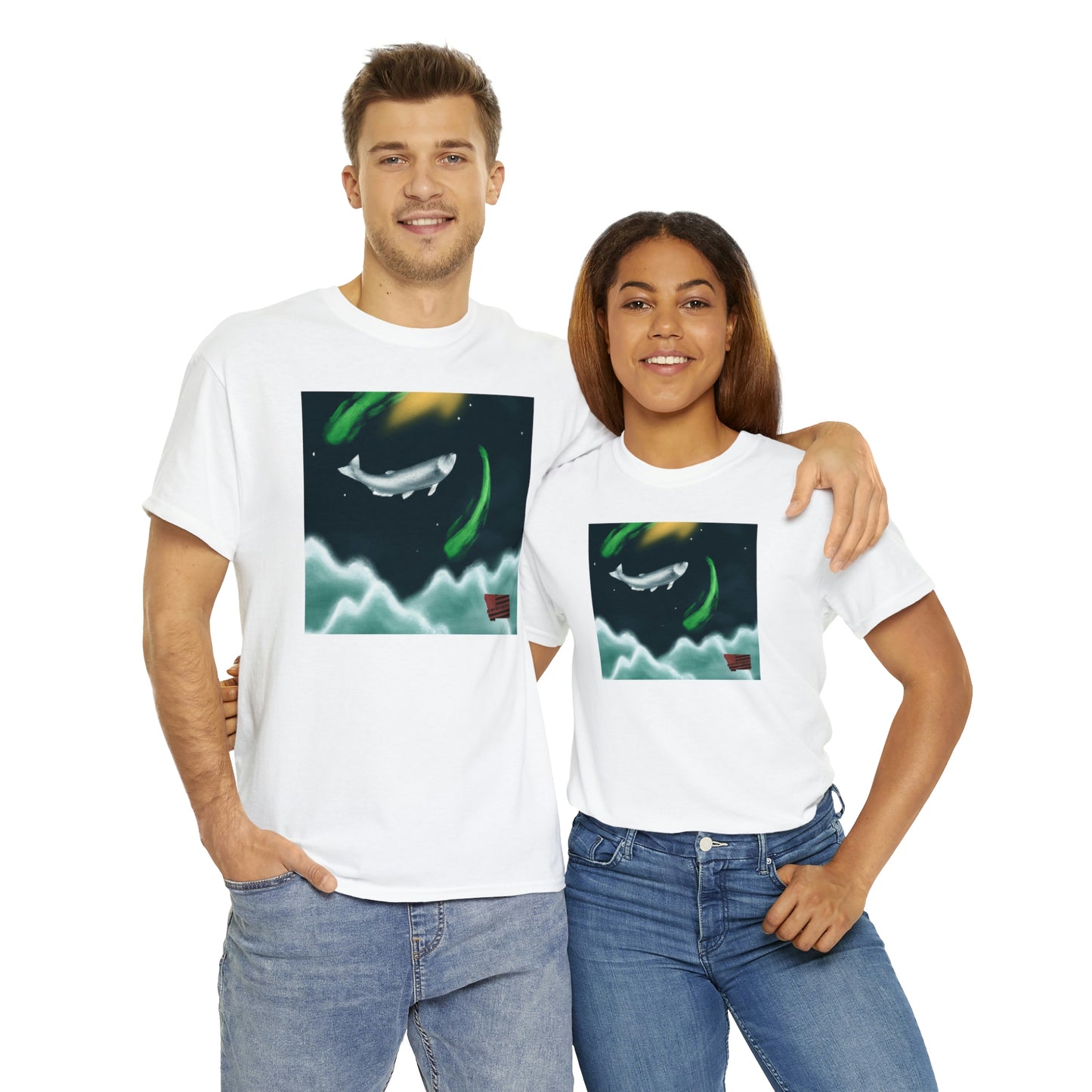 Blizzardfish – a hardy fish with bright yellow and blue stripes along its body and a stark white underbelly. It is native to cold waters and tolerates very low temperatures with ease. - Tshirt