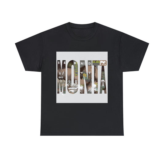 Montana is home to a diverse array of wildlife, including elk, mule deer, white-tailed deer, pronghorn antelope, bighorn sheep, mountain goats, moose, bison, wolves, black bears - T-shirt