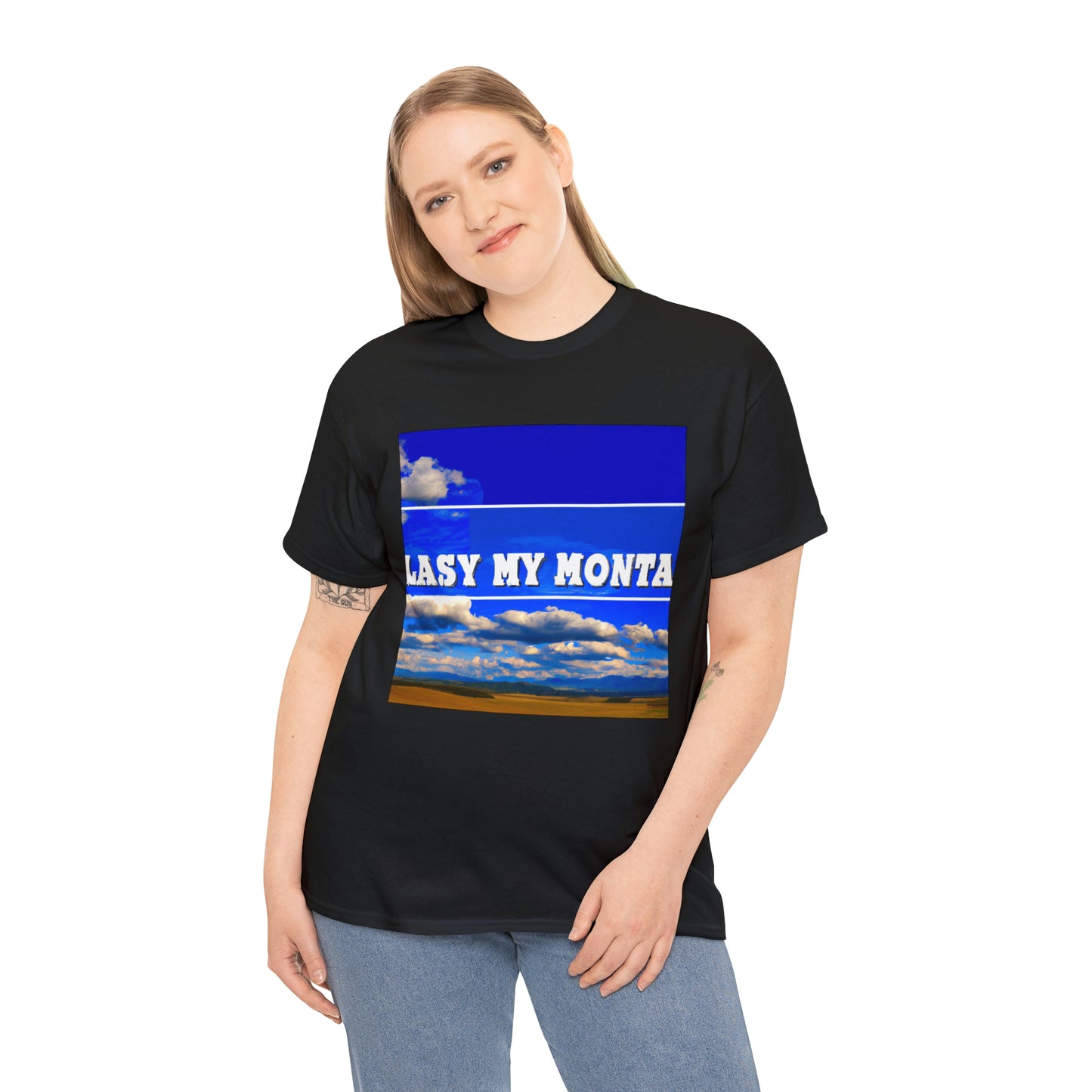 Big Sky Country is a term used to describe the regions of Montana, Idaho, and Wyoming in the United States. It is known for its wide-open spaces, majestic mountain ranges, deep canyons and abundant wildlife. The term " - T-shirt