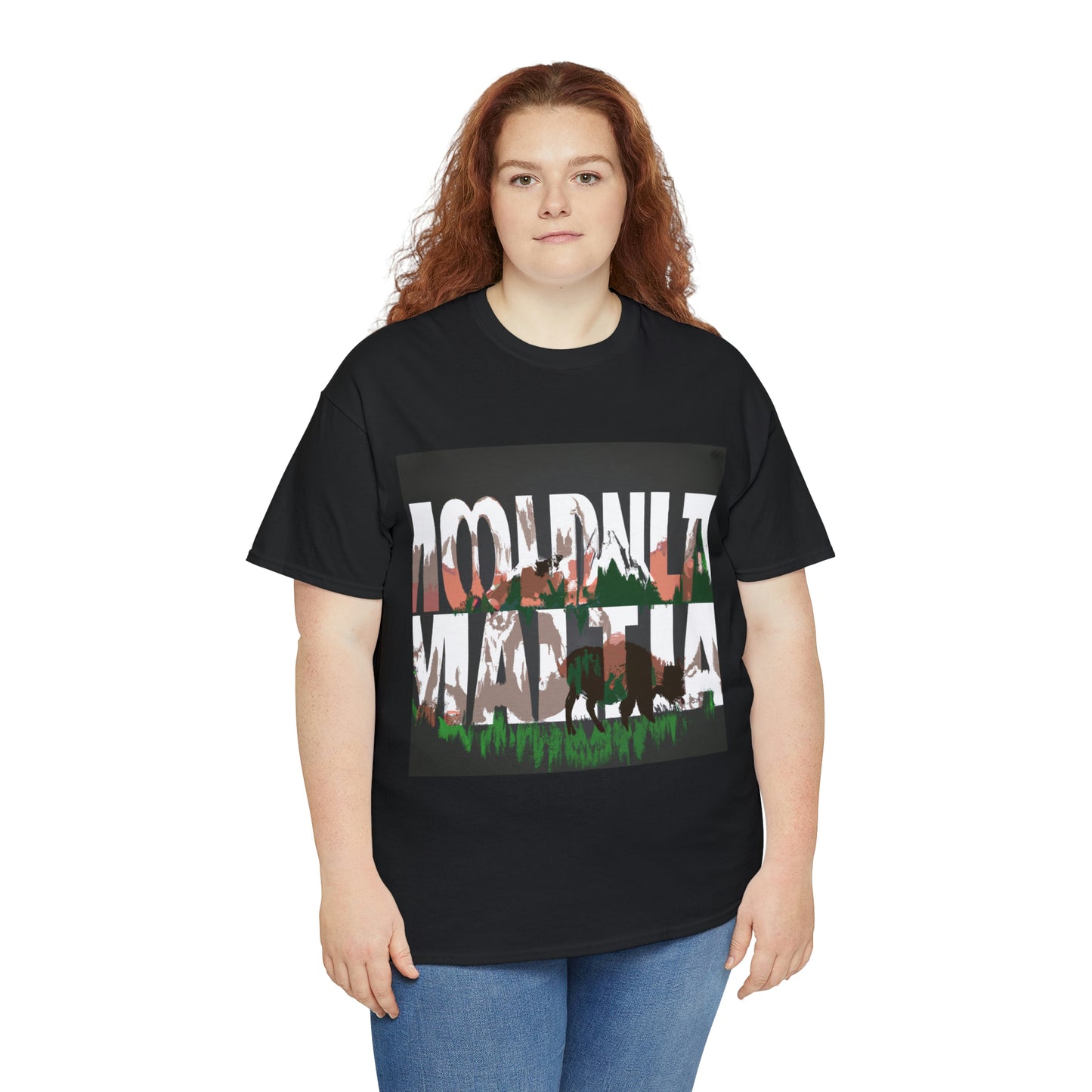 Montana has an abundant wildlife population, including bison, elk, wolves, black bears, mountain lions, moose, bighorn sheep, and many more large animals. Smaller species, such as foxes, marm - T-shirt