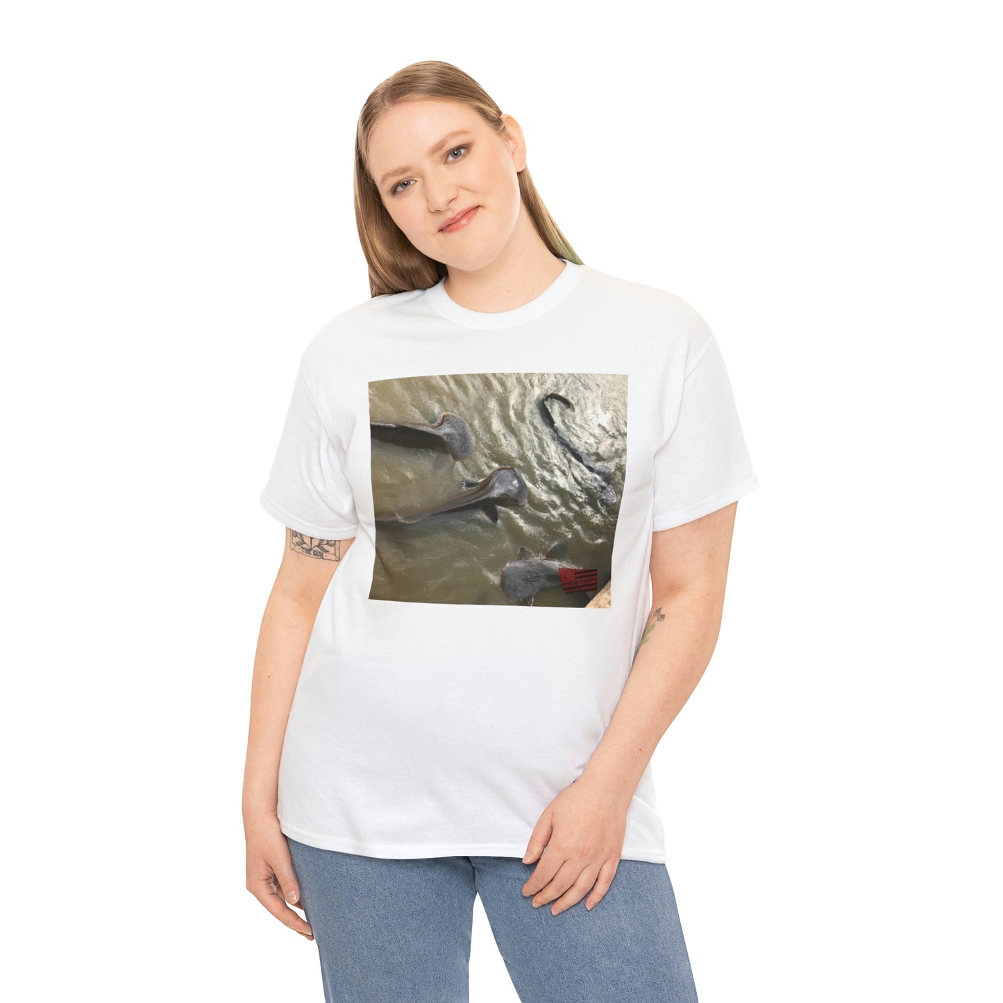 Aqua Gypsy Fish, an elusive rare species of tropical freshwater fish with a distinctive pattern of circles and stripes on its beautiful silvery scales. It has an elongated body shape with an extra long nose and its pointed fins move it swiftly - Tshirt