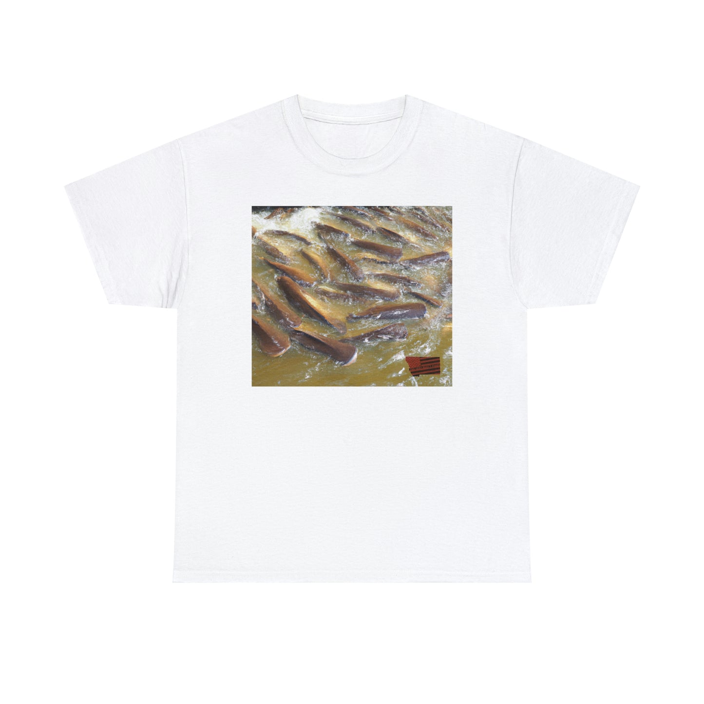 A sweetwater moonfish, a species of hybrid fish resulted from interbreeding between Starparrotfish and Blue Bubblefish. This unique fish has shimmering silvery scales, moon-shaped markings, and glowing aquamarine eyes. Its - Tshirt