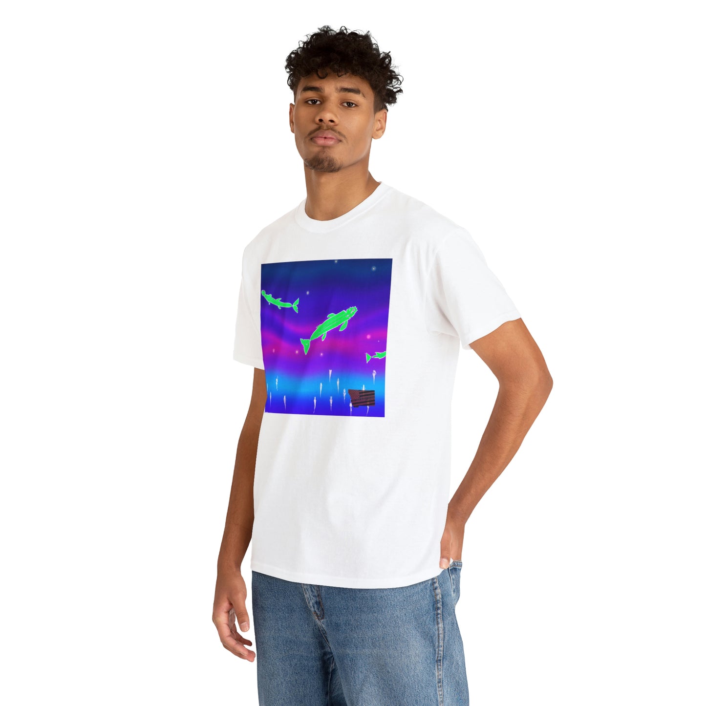 Fantail Goldfish. This fish has a wide, flat body, round dorsal fin, and long, flowing tail fins. It is also known for its eye-catching coloration, which can range from deep gold to light yellow and - Tshirt