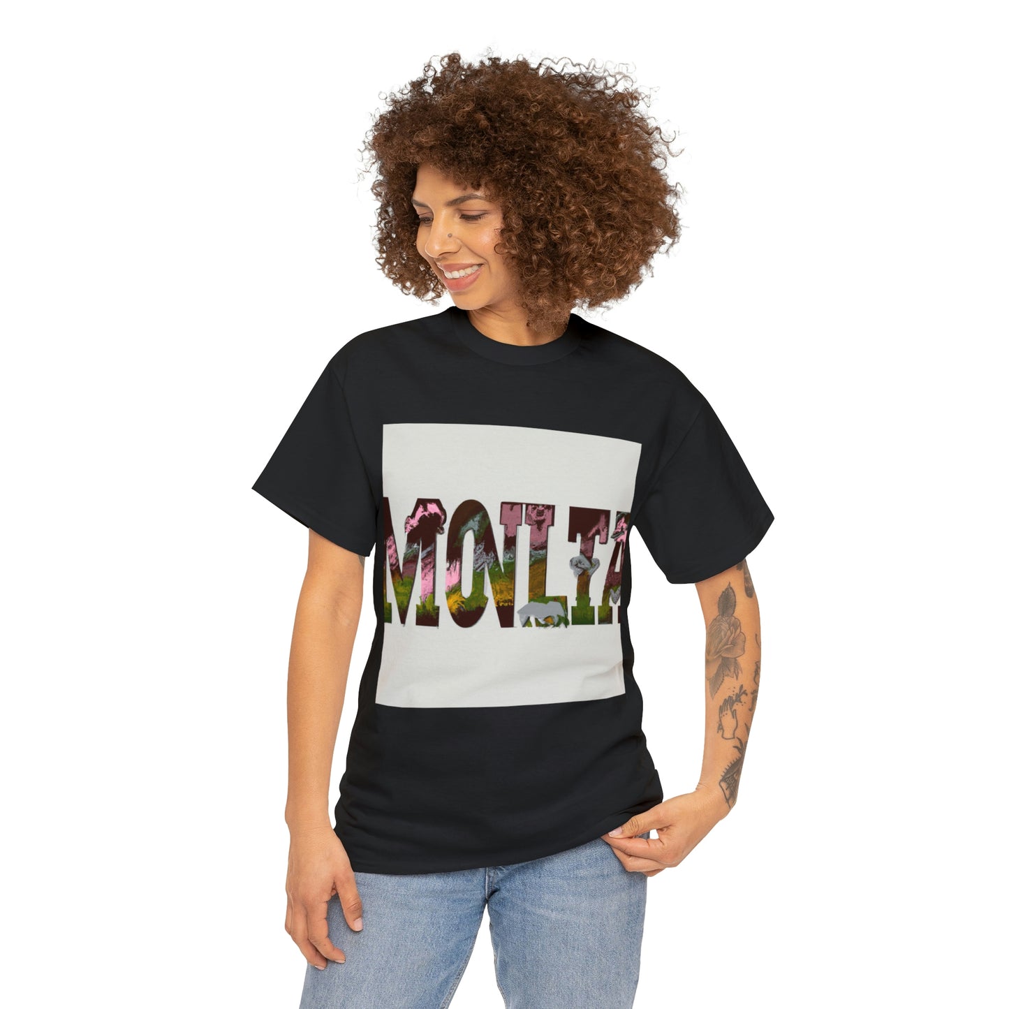 I

Montana's wildlife includes a wide variety of species, including elk, mule deer, bighorn sheep, antelope, white-tailed deer, black bear, mountain goat, wolverine, bald and golden eagles - T-shirt