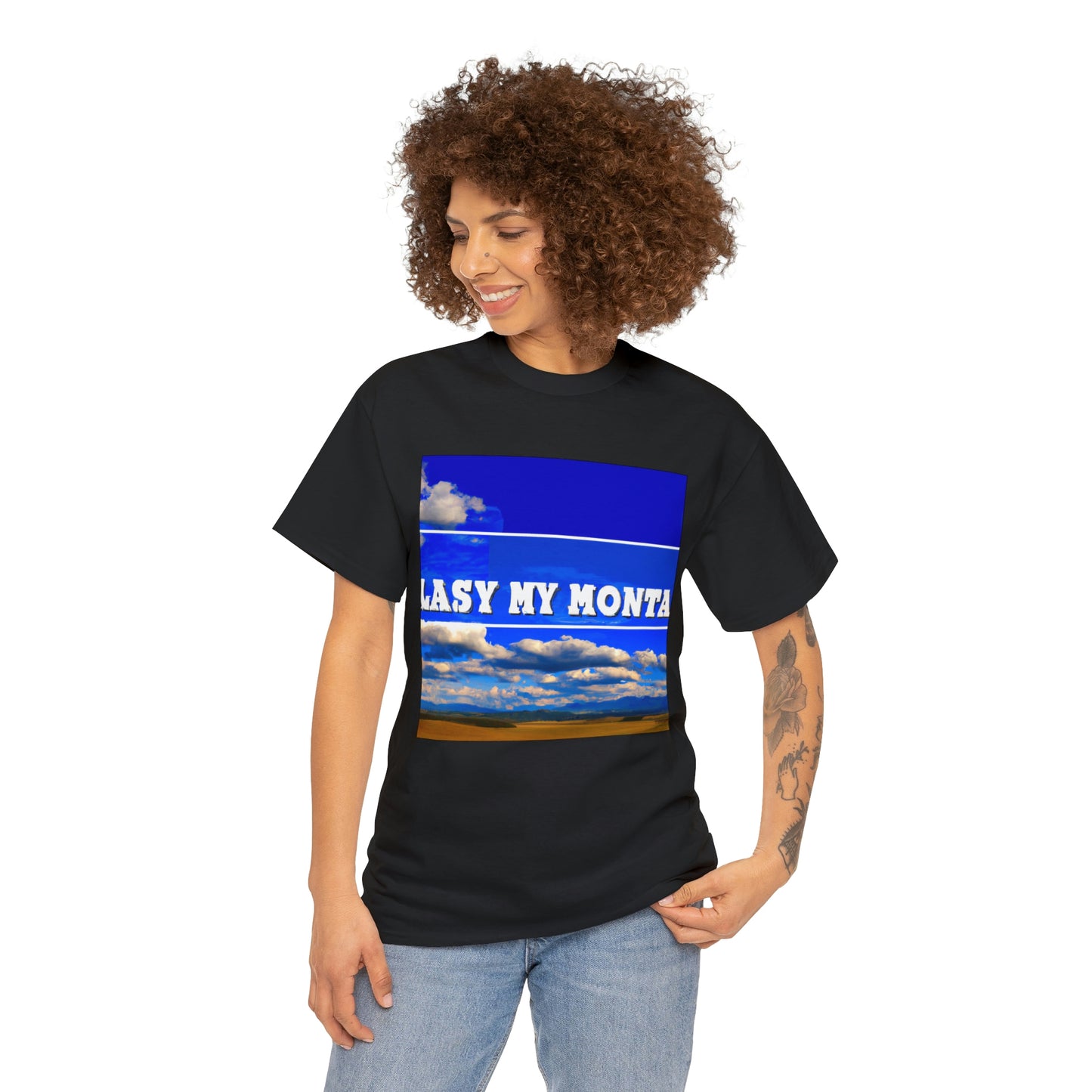 Big Sky Country is a term used to describe the regions of Montana, Idaho, and Wyoming in the United States. It is known for its wide-open spaces, majestic mountain ranges, deep canyons and abundant wildlife. The term " - T-shirt
