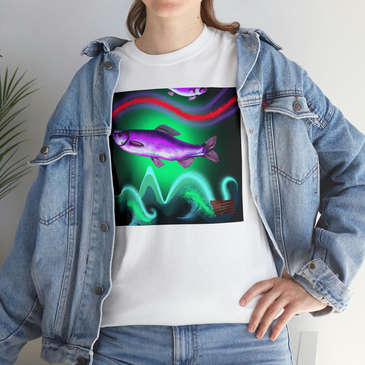 Himalayan Rainbow Dorado. It is a hybrid fish made of a combination of a Rainbow Trout, a Golden Dorado, and a Yamame Trout. It has a colorful body characterized by bright red, yellow, and blue hues - Tshirt