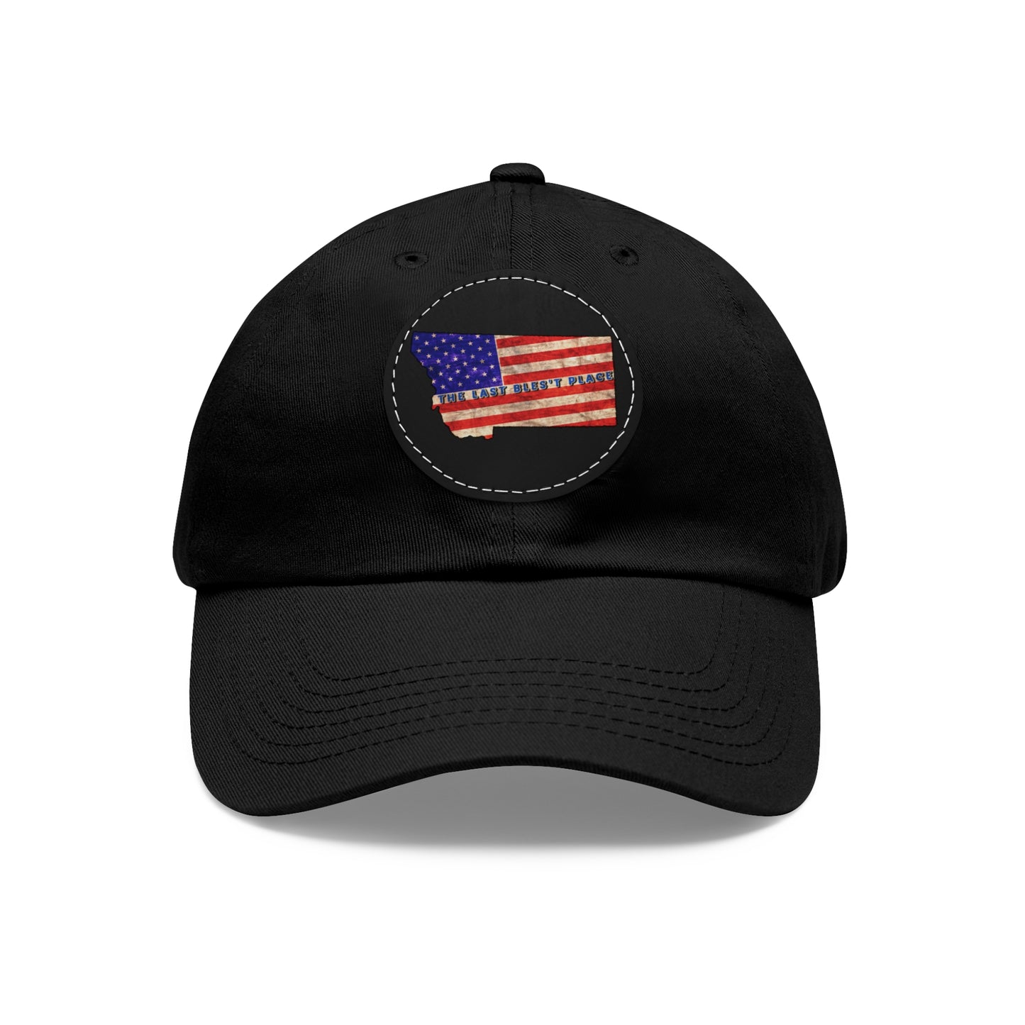 Dad Hat with Leather Patch (Round)