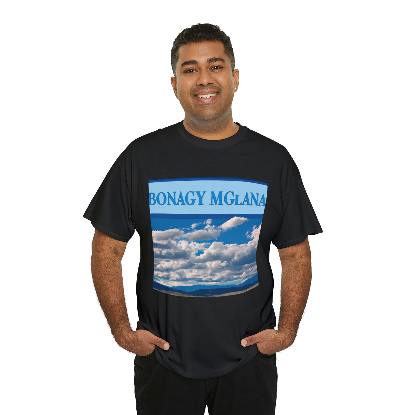 Big Sky Country is a term used to describe the mountainous landscape of the US state of Montana, known for its vast, unspoiled beauty where, on crystal-clear blue-sky days, it feels like you can see forever. - T-shirt