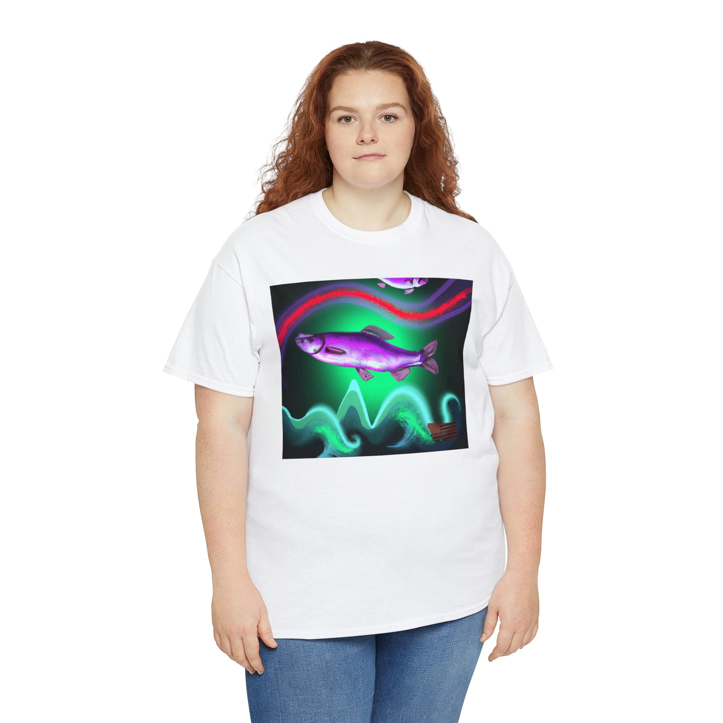 Himalayan Rainbow Dorado. It is a hybrid fish made of a combination of a Rainbow Trout, a Golden Dorado, and a Yamame Trout. It has a colorful body characterized by bright red, yellow, and blue hues - Tshirt