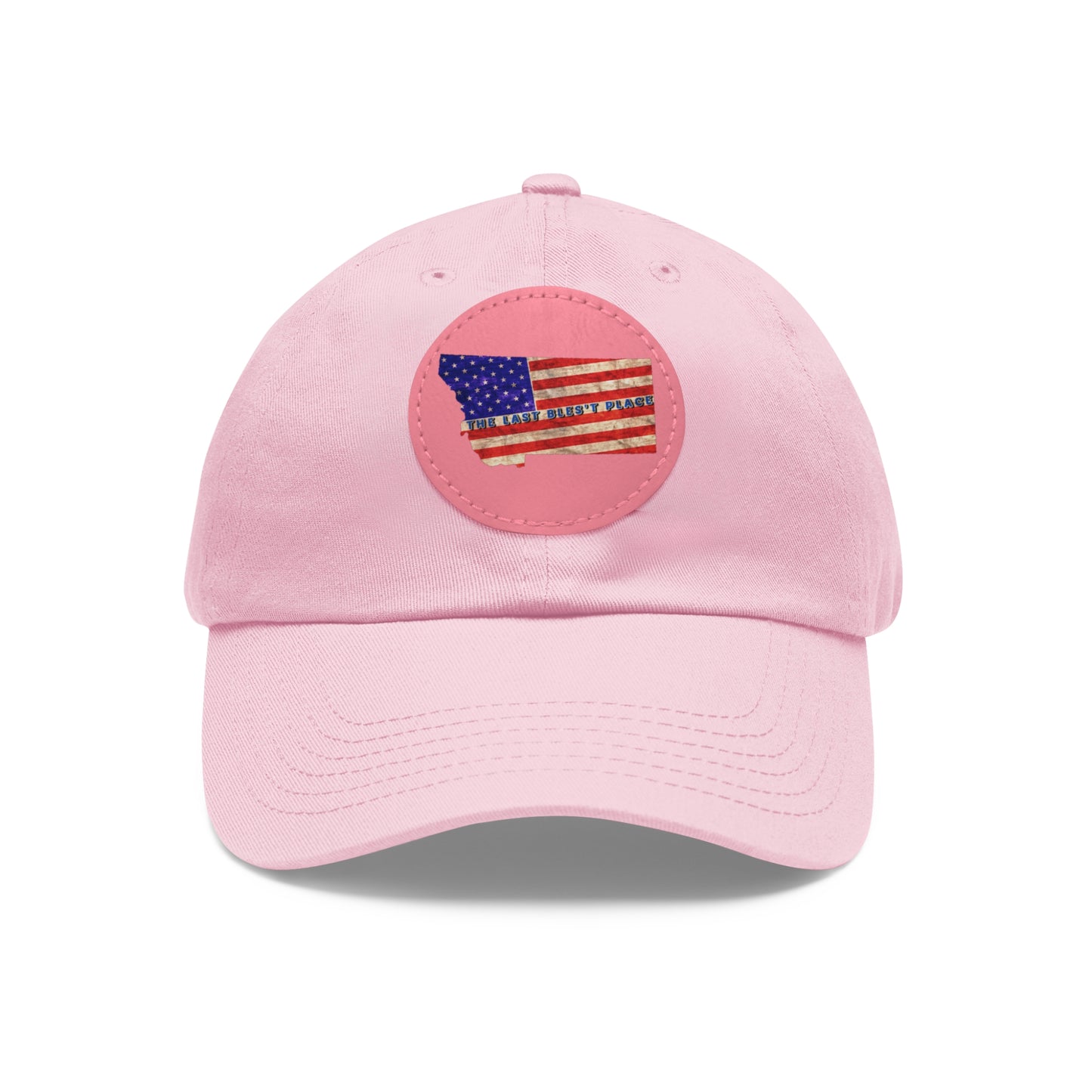 Dad Hat with Leather Patch (Round)