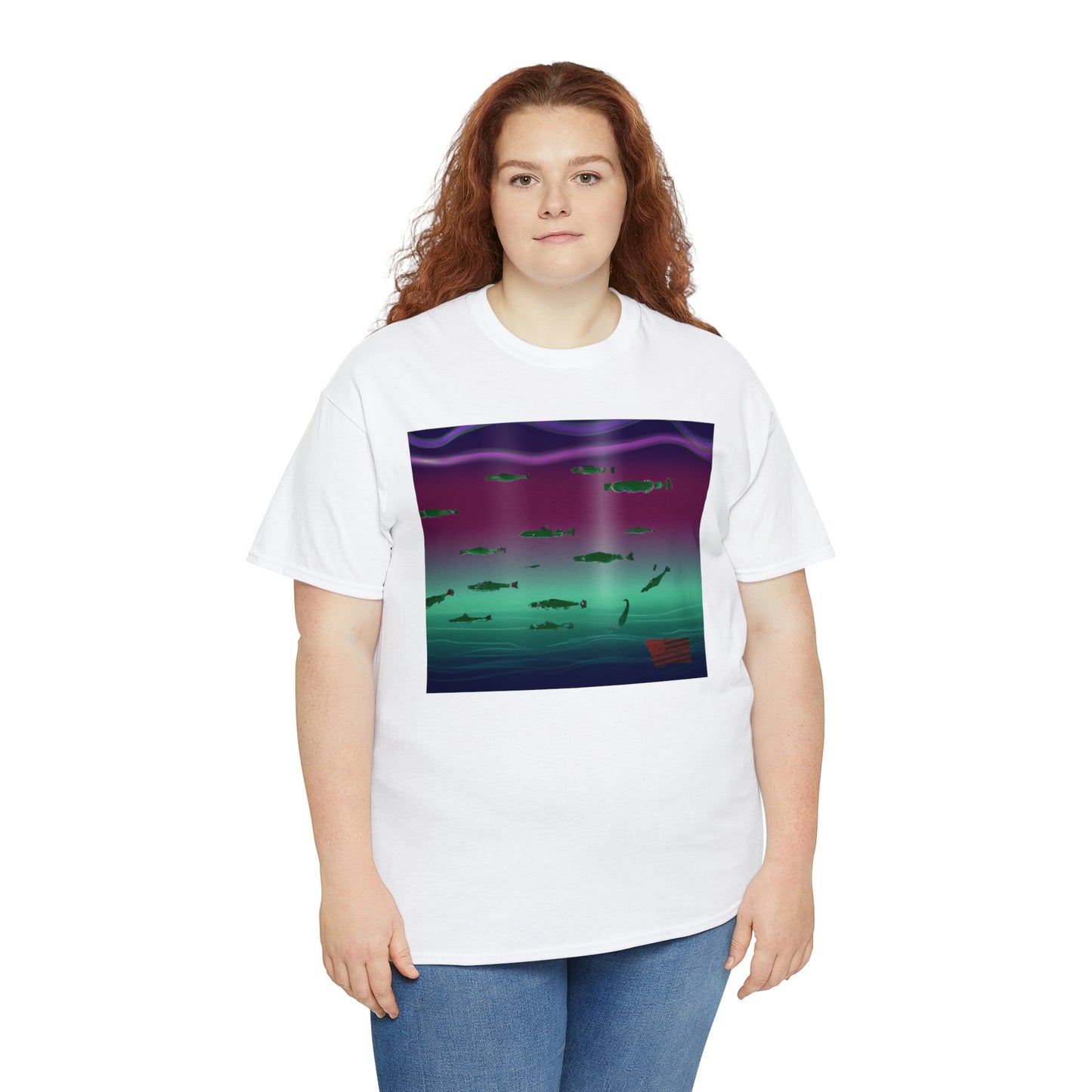 Shimmerfin Scissortail -- a brightly-hued freshwater fish with a long body and a fan-like tail. It has distinctive scales that shimmer and sparkle in the water. - Tshirt