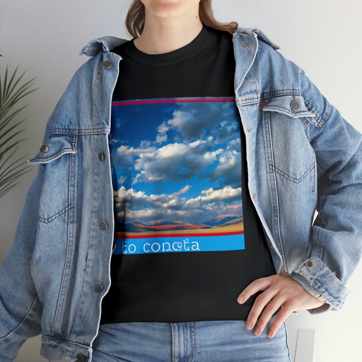 The term "Big Sky Country" is used to refer to the terrain and landscape of the states of Montana, Wyoming, Idaho, and parts of Colorado, Utah, South Dakota, and North Dakota in the American West. This area is known - T-shirt