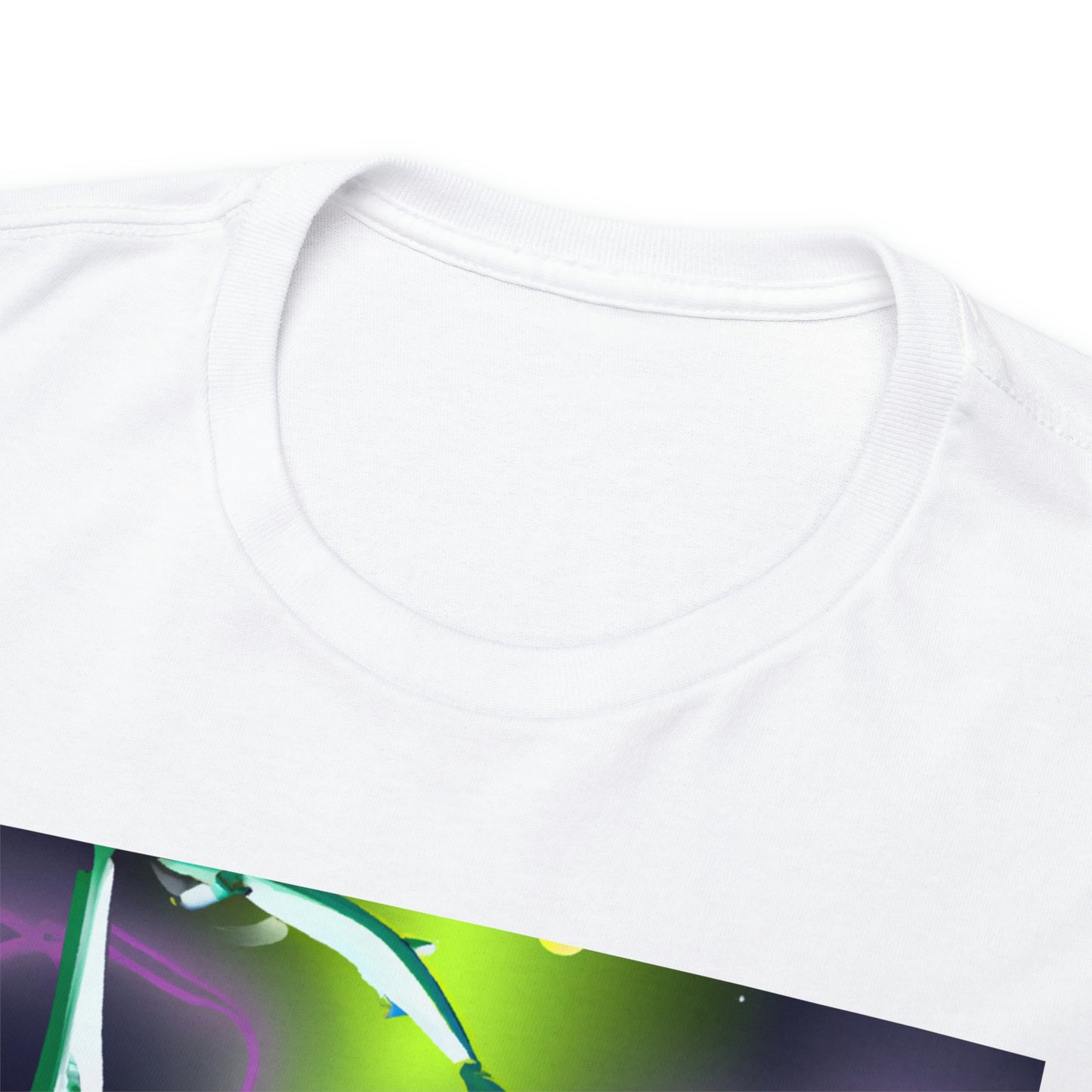 The Royal Nebula Fish. This unique fish has vibrant blues, purples, and pinks in its scales that shimmer like a star-filled sky. Its body shape is tall and slim, giving it a majestic, regal appearance. The - Tshirt