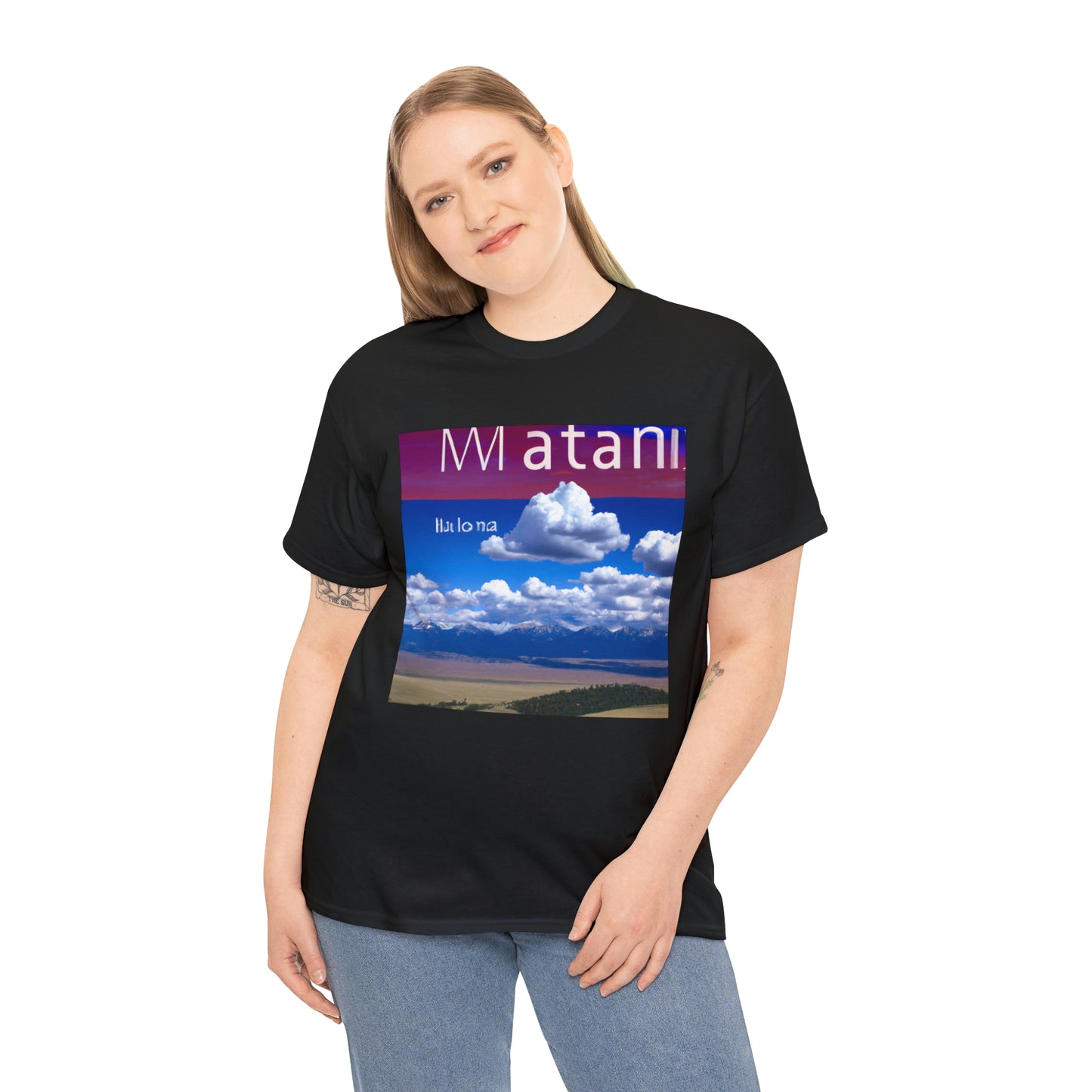 Big Sky Country is the nickname for the U.S. state of Montana, located in the northern Rocky Mountains. Montana is known for its spectacular natural beauty, vast open spaces, rolling mountains, and wide-open skies. The nickname - T-shirt