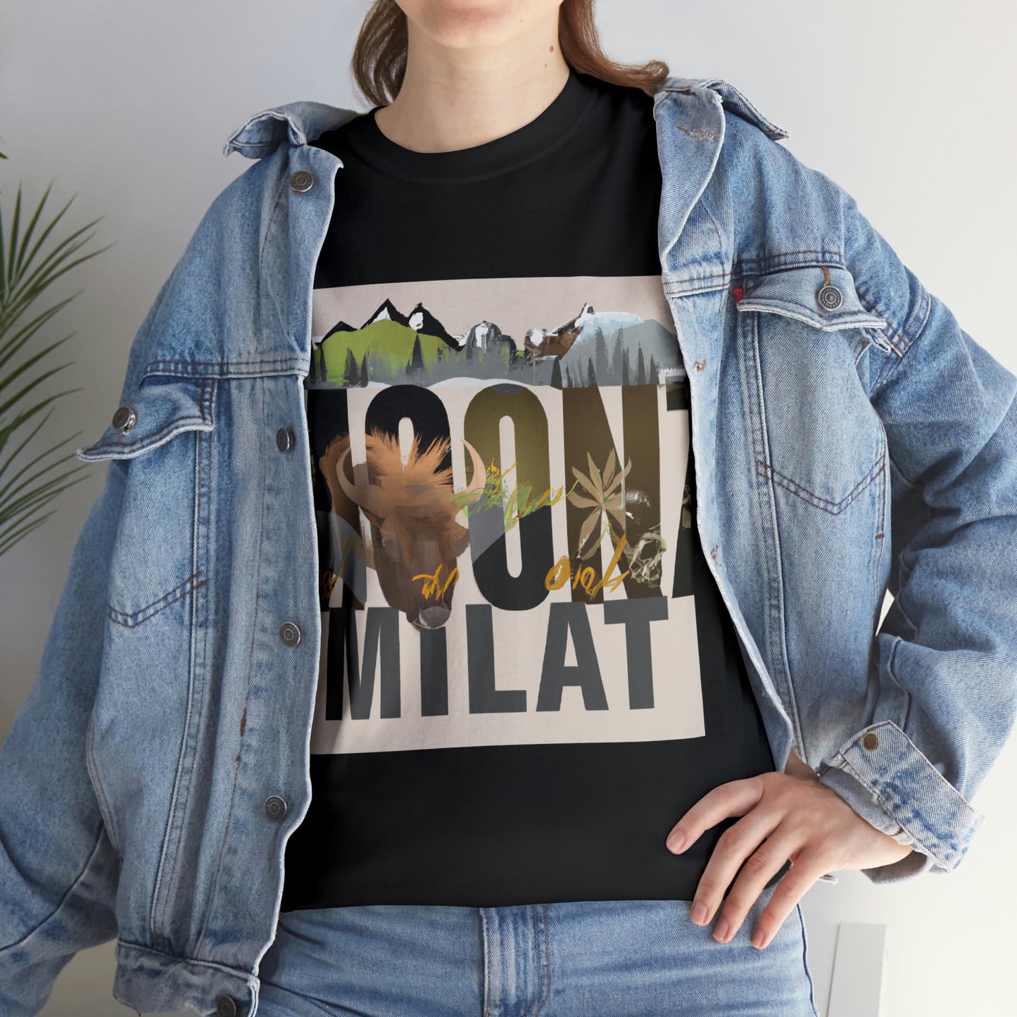 Montana has a wide variety of wildlife including deer, elk, antelope, black bears, mountain lions, bighorn sheep, coyotes, lynx, mountain goats, bison, wolves and wolverines. The state - T-shirt