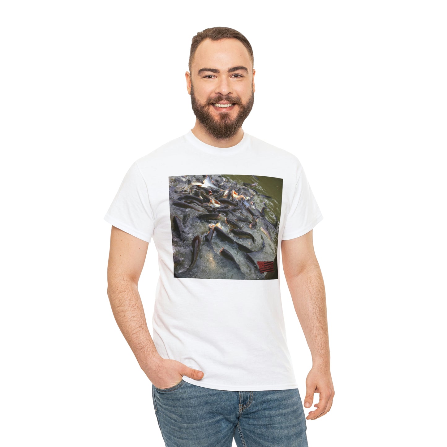 Merlefin Trout! This selectively bred fish originated in Norway and combines bold marbling of grey and white along with a vivid blue, creating an aesthetically stunning fish. It is a hardy freshwater species with a curious, playful personality. - Tshirt