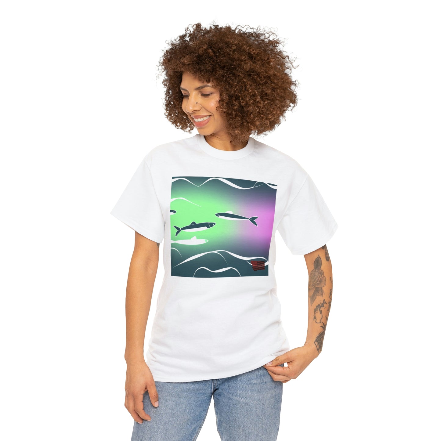 The Mondalorian Marlin - a hybrid species of Marlin that is brightly colored with yellow, purple, blue and orange stripes and spots. It has a long, slim body and long, curved bill. It is known for its excellent - Tshirt