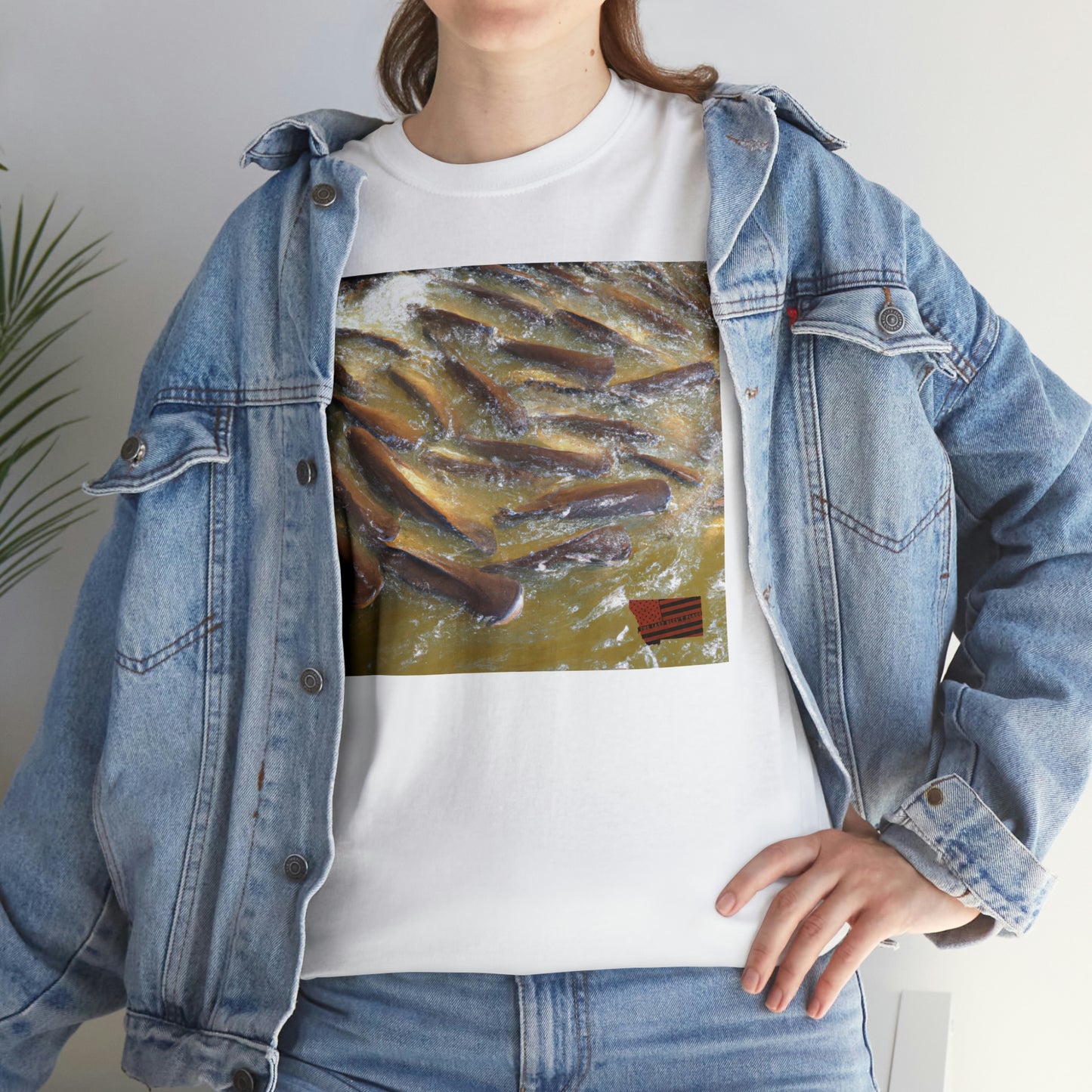 A sweetwater moonfish, a species of hybrid fish resulted from interbreeding between Starparrotfish and Blue Bubblefish. This unique fish has shimmering silvery scales, moon-shaped markings, and glowing aquamarine eyes. Its - Tshirt